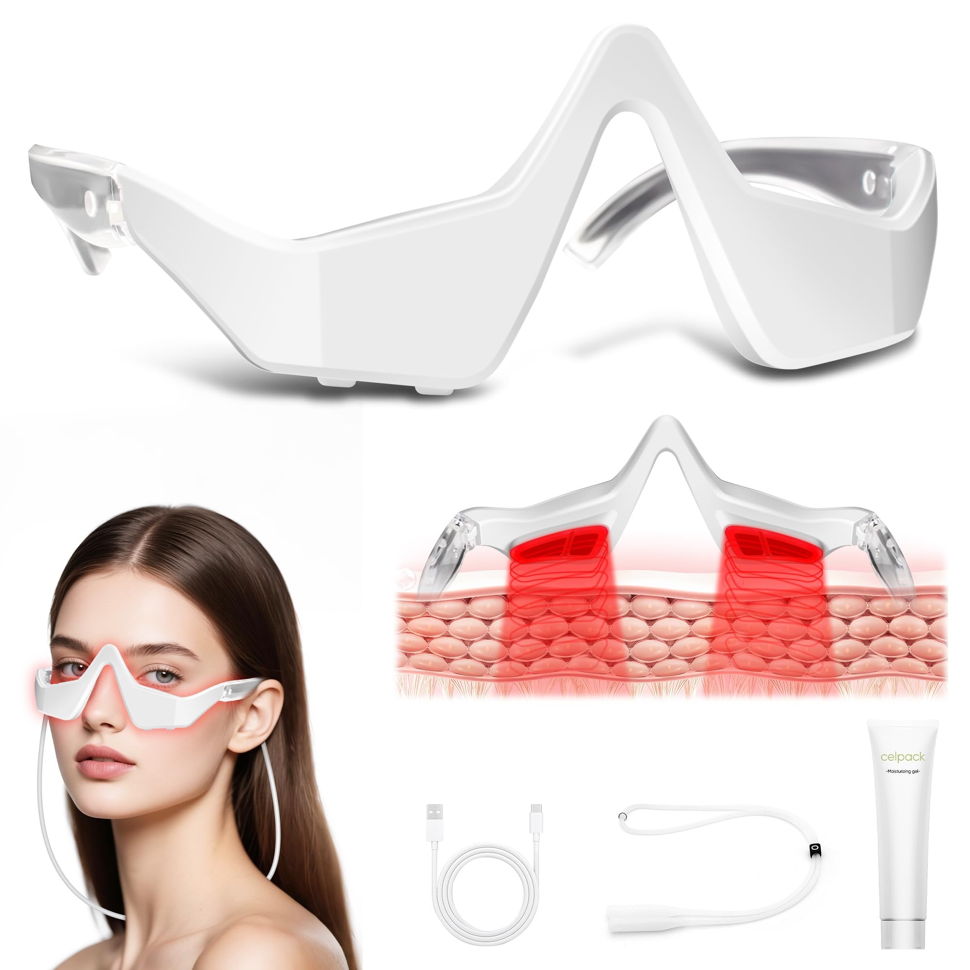 Light Therapy Glasses - EMS Kırmızı Işık Göz Masaj Gözlüğü