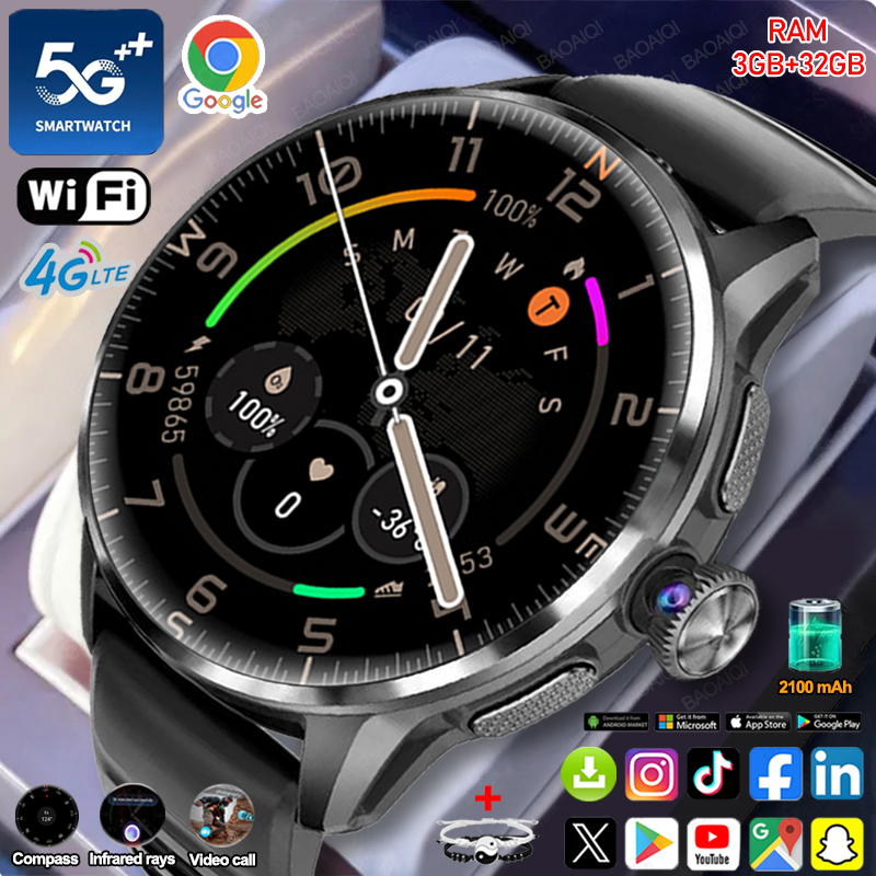 Fall Detection Watch - 5G/4G Tam Ağ Destekli Akıllı Saat