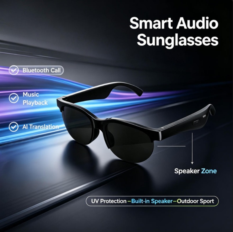 Smart Glasses Lens - Akıllı Sesli Güneş Gözlüğü Bluetooth Çağrı
